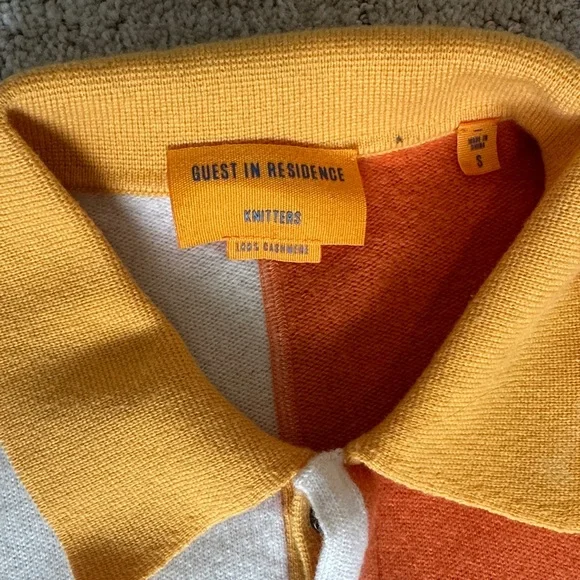 Guest In Residence Orange and White Unisex Sweater - Picture 2 of 3